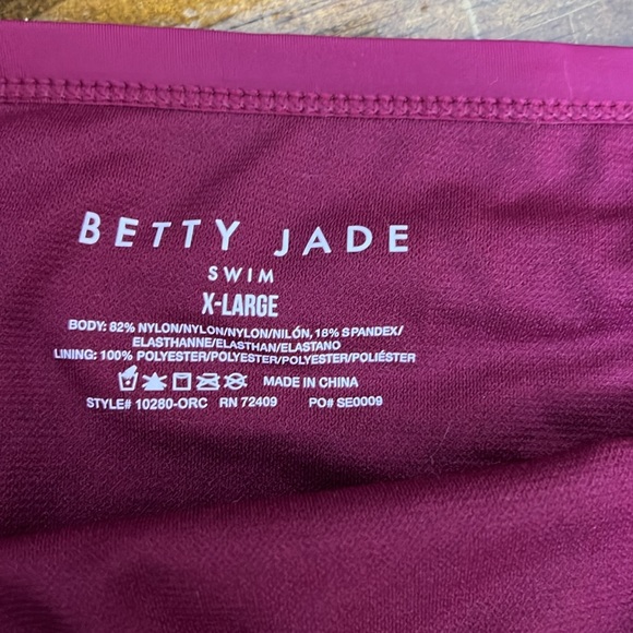 Betty Jade Swimwear Maroon Strappy Bikini- XL - Picture 3 of 6